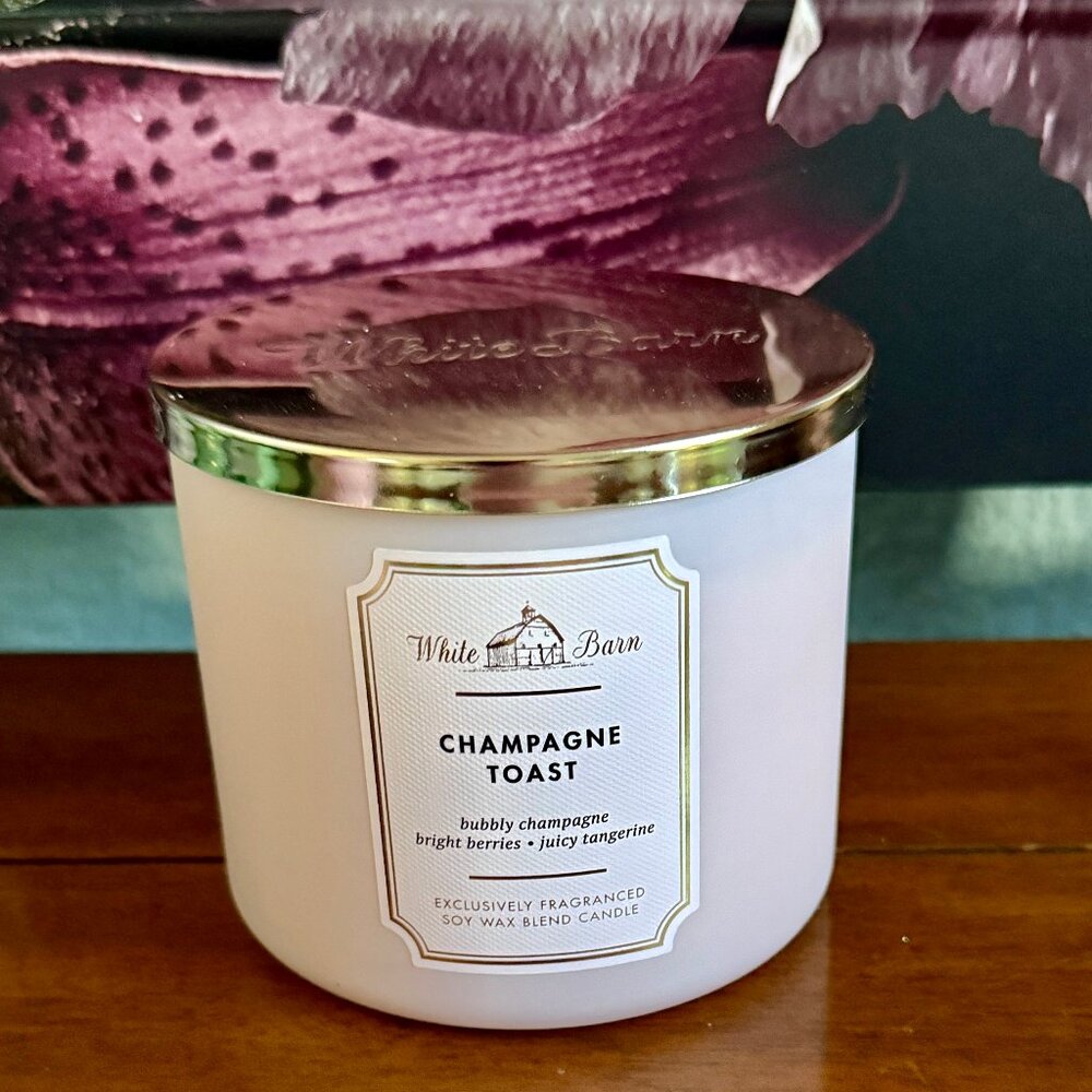 NEW CHAMPAGNE TOAST 3-Wick Candle Bath & Body Works